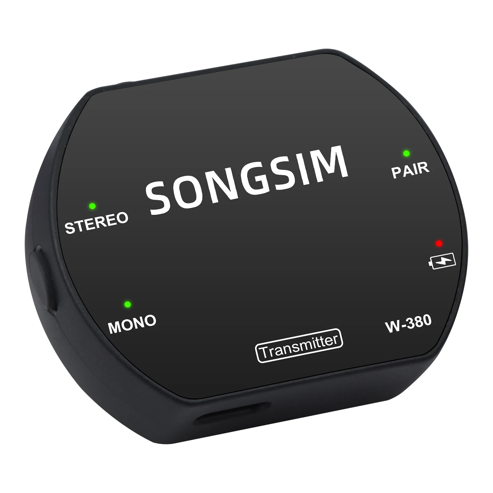 W-380 سماعة أذن لاسلكية نظام نقل Mnitor قابل لإعادة الشحن ستيريو أحادي كتم وظيفة الارسال مع زر الصوت #5