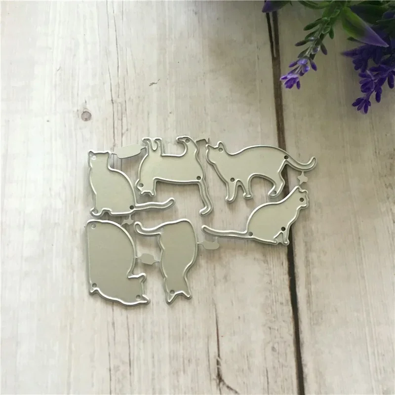 Geometry Cat Metal Cutting Dies Scrapbooking Album Paper Cards Decorative Crafts Embossing Die Cuts