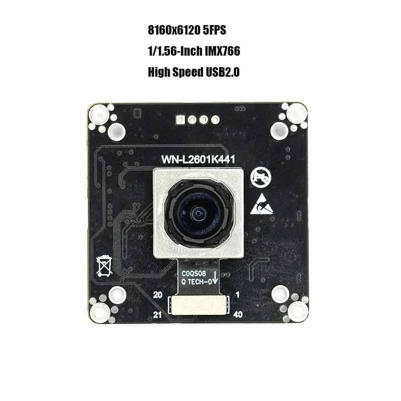 

50 МП HD USB-модуль камеры с матрицей IMX766 1/1.56 дюйма, 8160x6120, 5 кадров/с, автофокус, 84.4 ° для конференций, прямых трансляций, совместим с UVC, подключи и работай