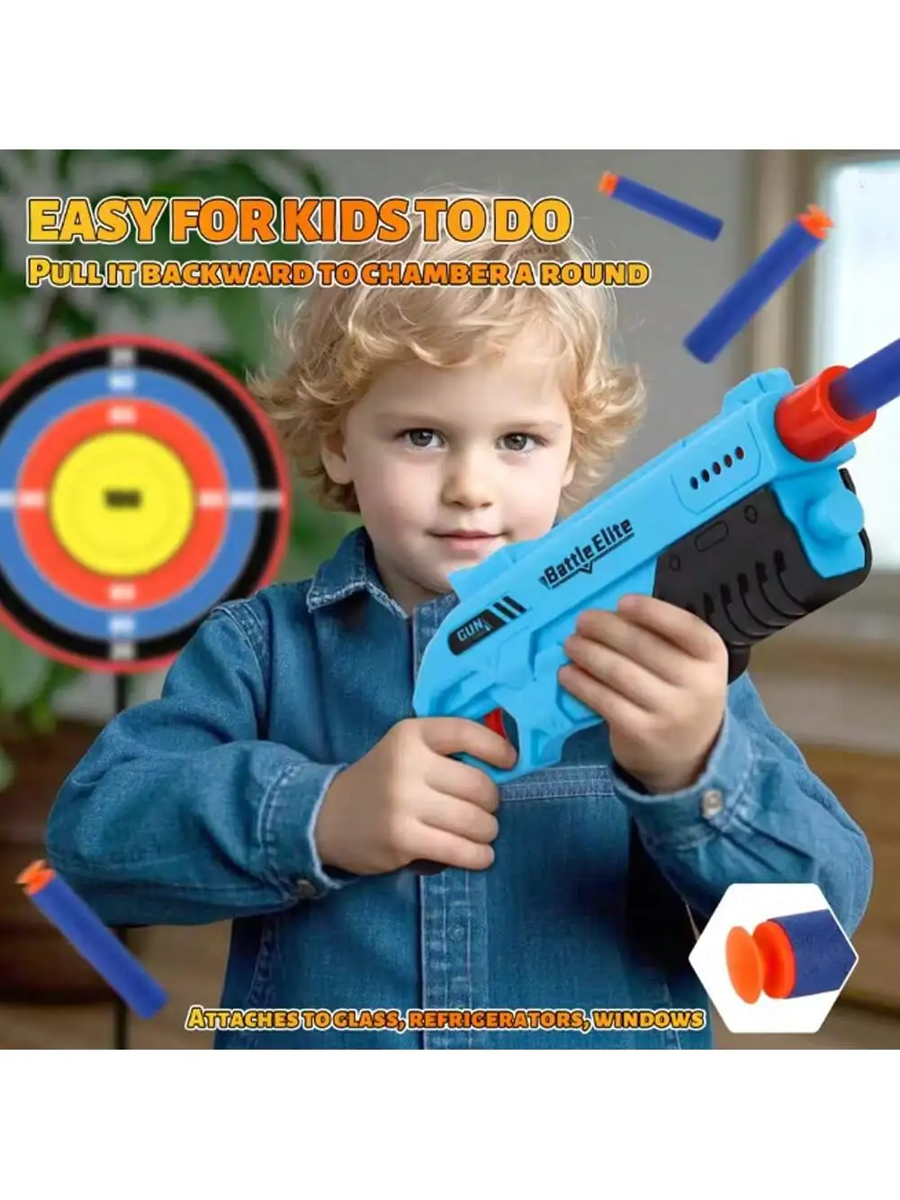Nowy Zewnętrzny Pistolet na Miękkie Strzałki dla Dzieci, Ręczny Wyrzutnik Piankowych Strzałek, Zabawka do Walki z Bezpiecznymi Amunicjami, Wielokolorowe Opcje dla Dzieci