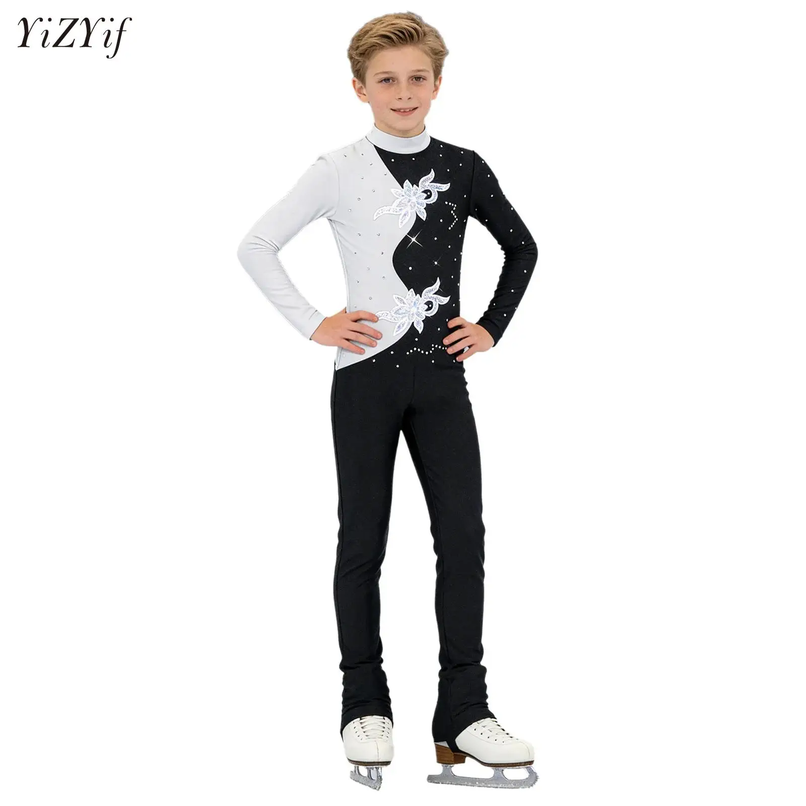 

Kids Ballet Skate Dance Wear Boys Girls Gymnastics Bodysuit Long Sleeve Jazz Latin Figure Skating Training Performance Jumpsuits
