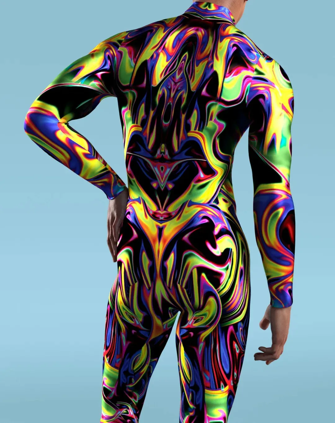 Halloween Herren Sexy Schlangenleder-Optik Cosplay Jumpsuit Tier-Bodysuit Festival Zentai-Anzug Themenparty Catsuits Rave-Outfits Neu – Detail 24