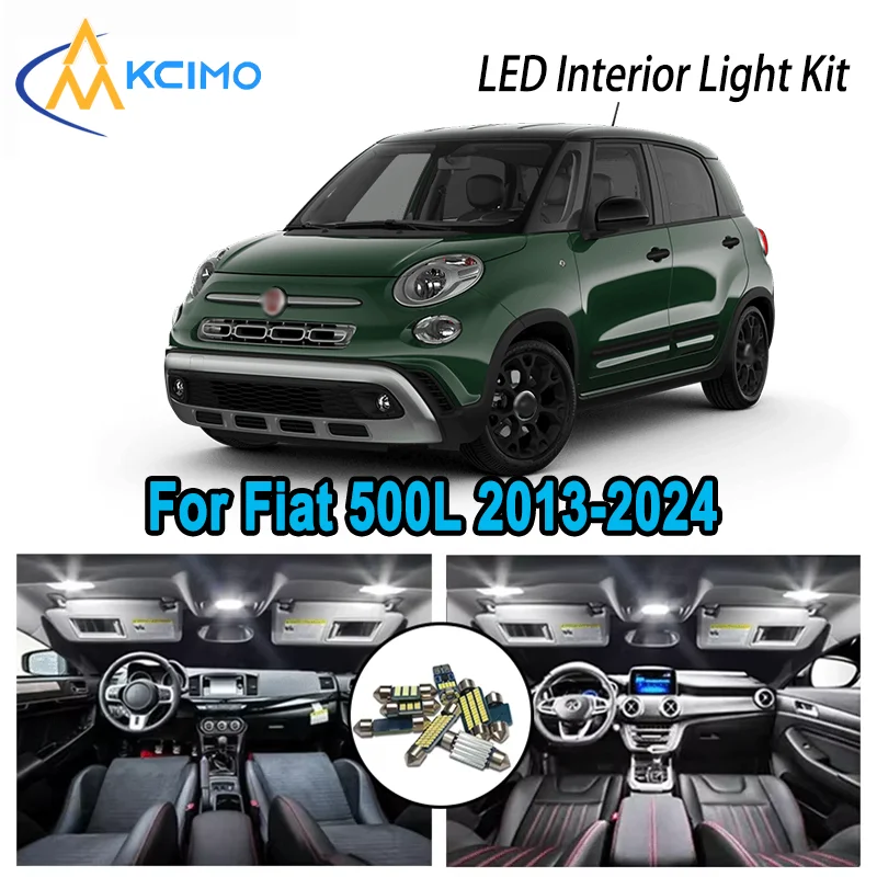 

For Fiat 500L 2013-2024 2018 2019 2020 2021 Premium Bright LED Interior Dome Map Trunk Light Kit Car Led Lamps Canbus No Error