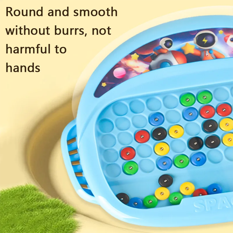 Puzzle di cartoni animati per bambini con perline colorate, disegno magnetico, creativo, divertente, con penna in plastica, tavolo da disegno, giocattolo da tavolo