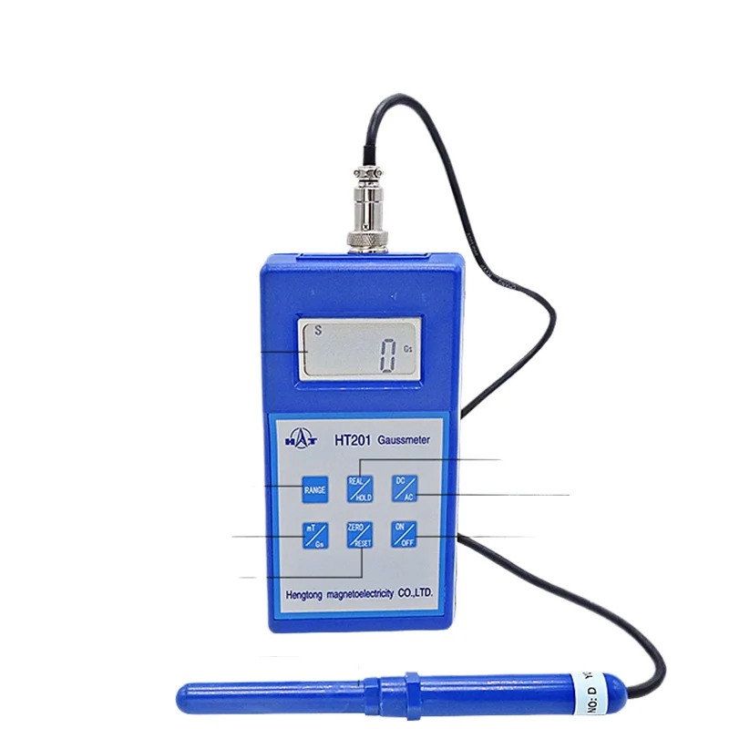 

High-precision 0.1GS digital Gauss meter meter remanence meter AC and DC magnetic field strength tester HT201