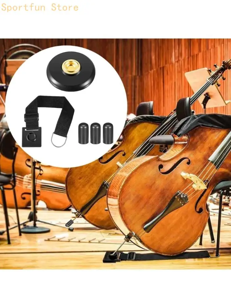 Cello Rock Stop Strap with Adjustable D-Ring Loop and Recessed Endpin Rest for Chair-Based Practice and Playing X7JD