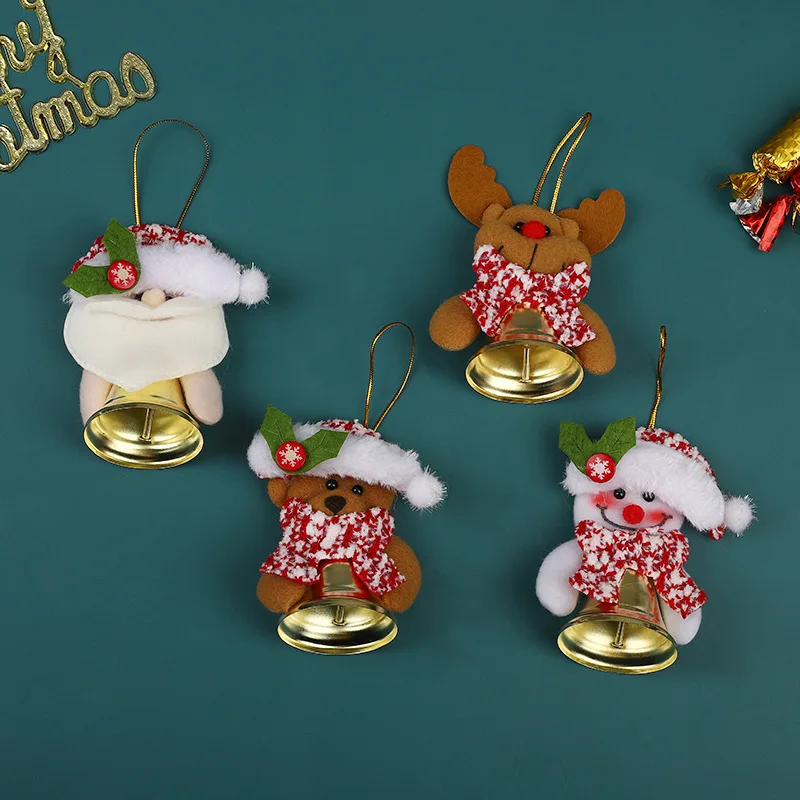 Cross-border AliExpress Christmas Cartoon Pendant Santa Elk Decoration Pendant Christmas Tree Bell Hanging Ornaments