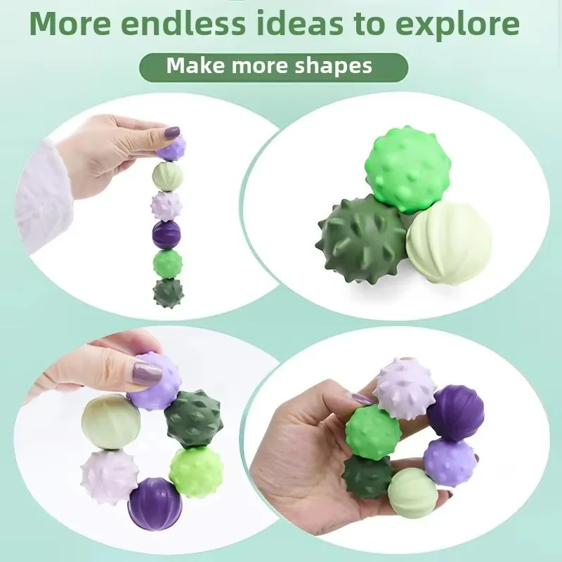 Kid Silicone Magnetic Sensory Balls Fidget Toy Worry Balls Autism Calming Fidgeting Toy Adults Anxiety Relief Stress Sensory Toy