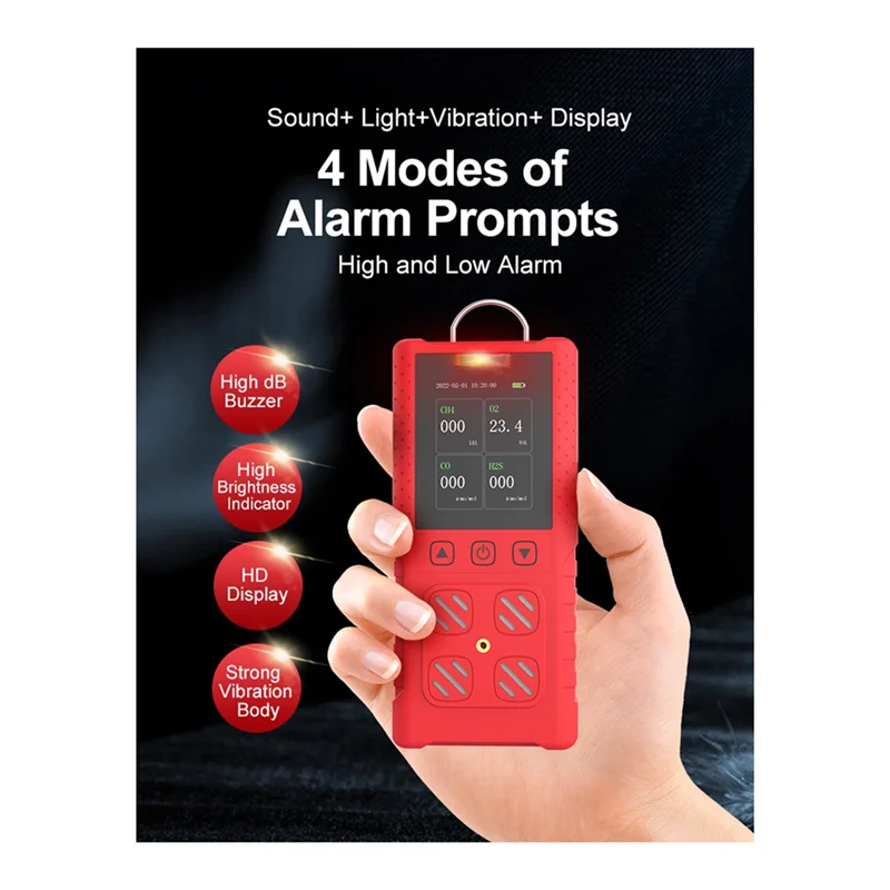 ABMF-DR850 4 в 1, портативный мультигазовый детектор, IP65, водонепроницаемый измеритель утечки газа для O2/CO/H2S/COMB