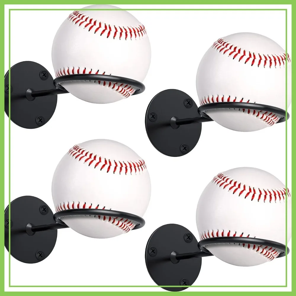 

Metal Baseball Display Holder for Wall, Heavy Duty Softball Rack, Sports Memorabilia Mount, Black