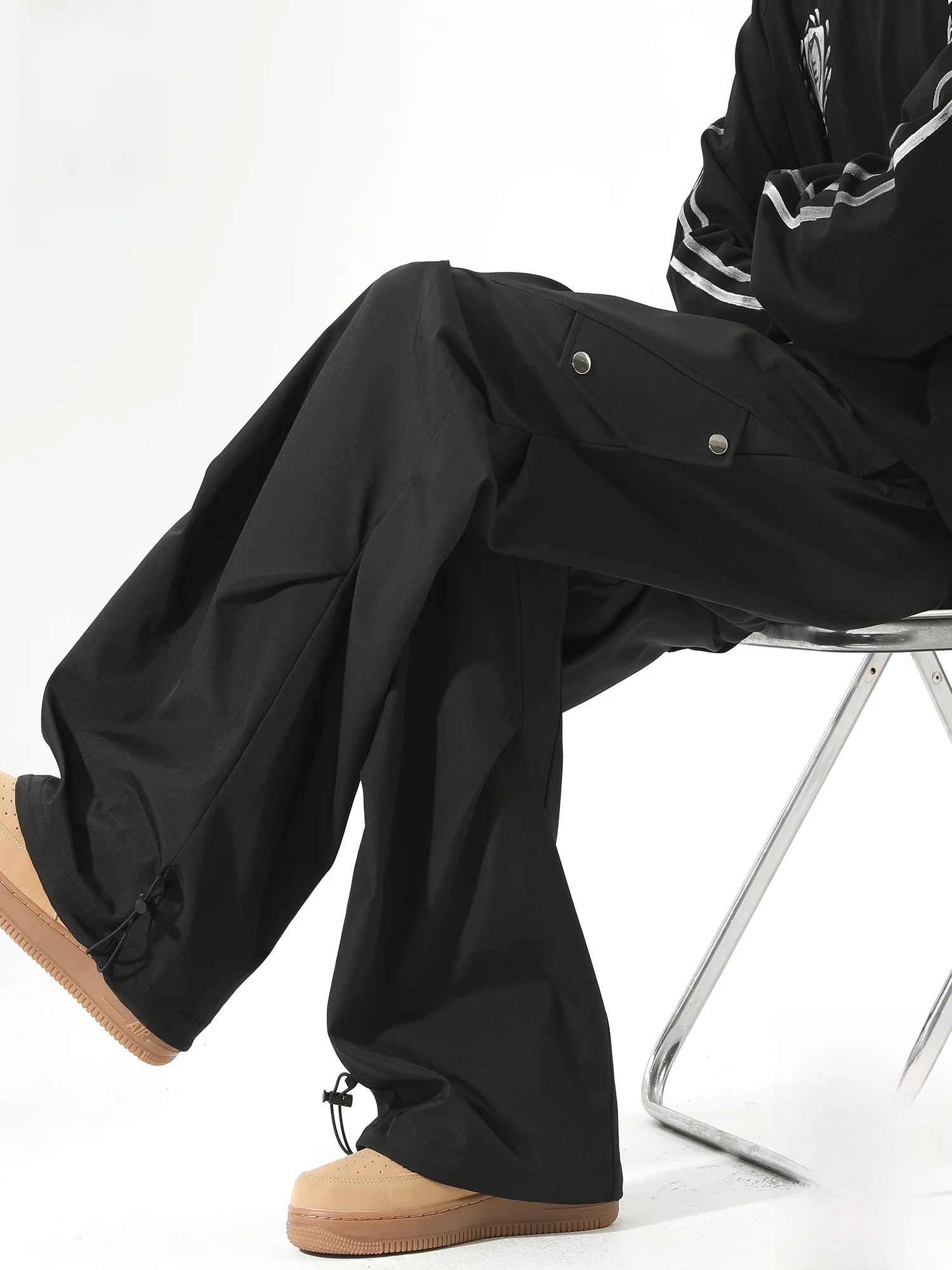 

PaulFrank American Sle Workwear Pants Men's Spring Loose Wrinkle Casual Trousers Straight Leg Polyester Fiber Casual Trousers