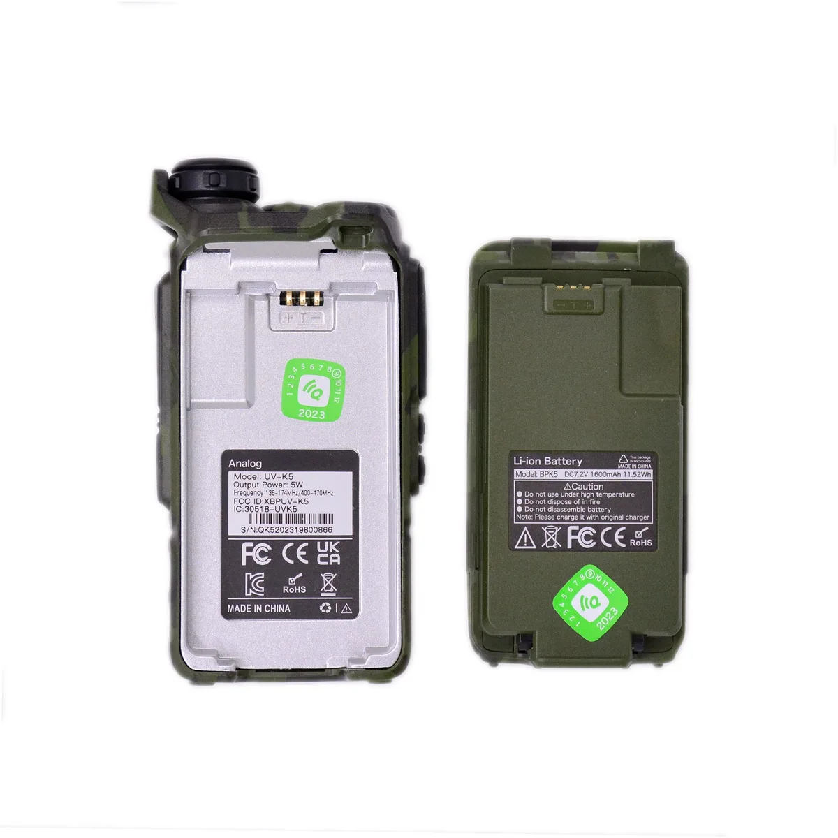 Quansheng K5 HAM Radio Camouflage vert fonction de cryptation récepteur de bande d'air DTMF MDC1200 grenouille râpe queue son USB-C Port