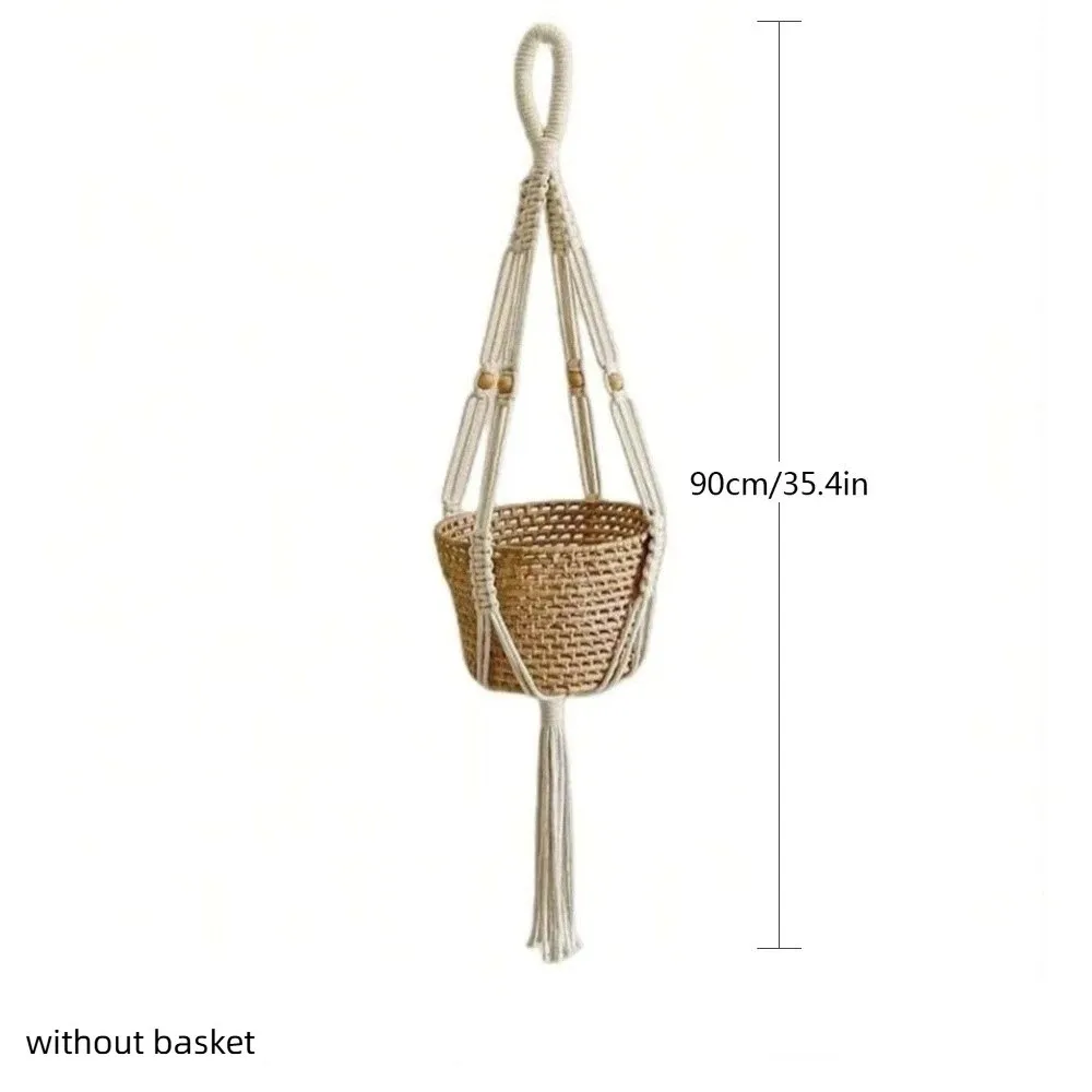 

with Handmade Tassels Macrame Plant Hanger Net Cotton Rope Knotted Lifting Rope Flower Pots Wall Hanging Plant Pot Holder Indoor