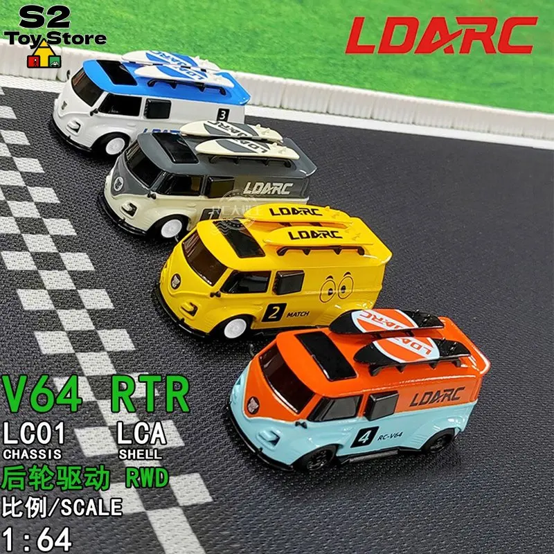 LDARC V64 RTR 1:64 Scale Mini RC Car Rear Wheel Drive Simulation Race Car Micro RC Model Toy Gift For Kids Hobby Collectors