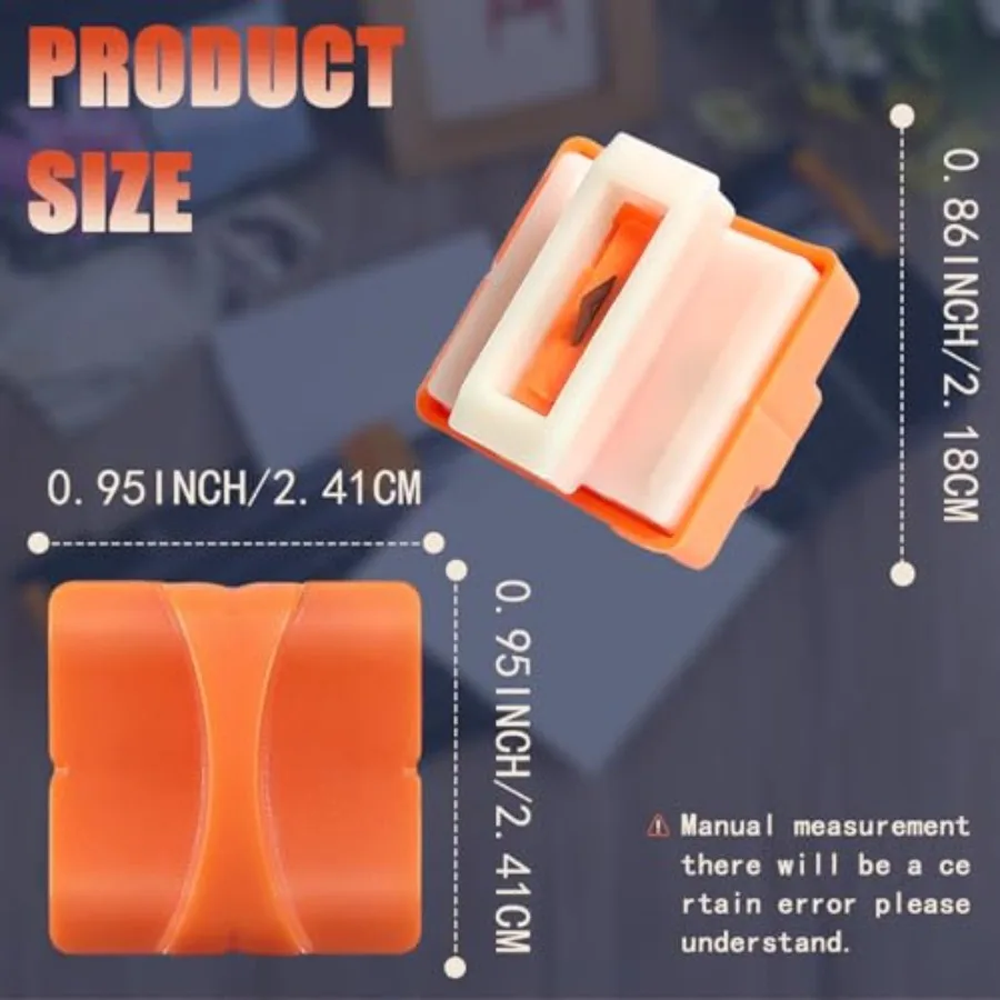 Paper cutter replacement blades for A4/A5 trimmers, stainless steel, orange, spring-loaded safety design