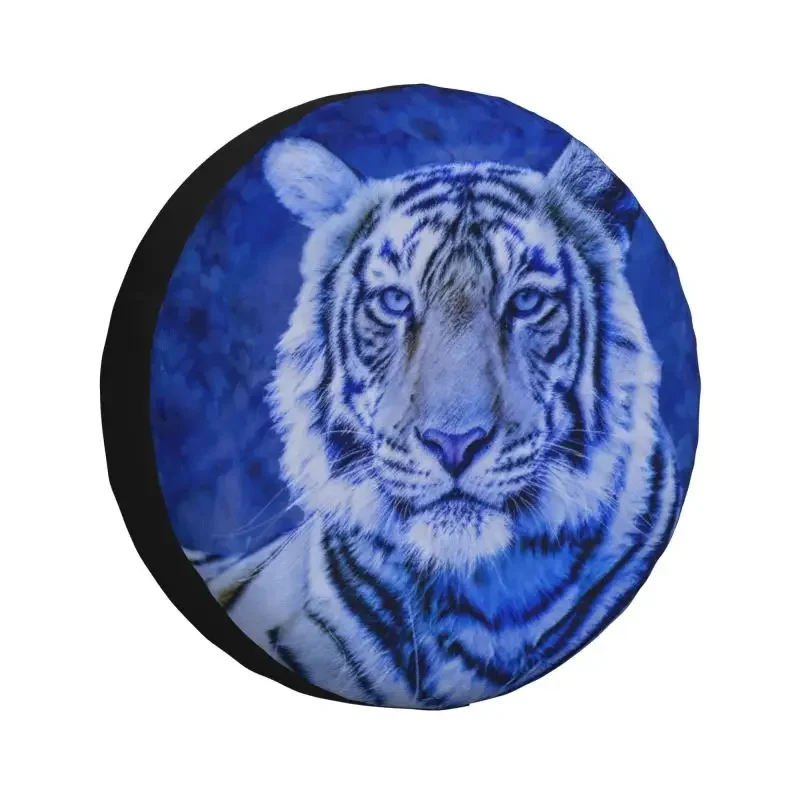 Tiger Exotic Denim Spare Wheel Cover for Jeep Mitsubishi Pajero 4x4 Trailer Custom Tropical Jungle Flower Animal Tire Protector