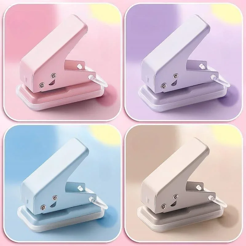 Mini Single Ring Hole Punch Paper Punch Puncher for Card Hand Account Notebook School Office Supplies