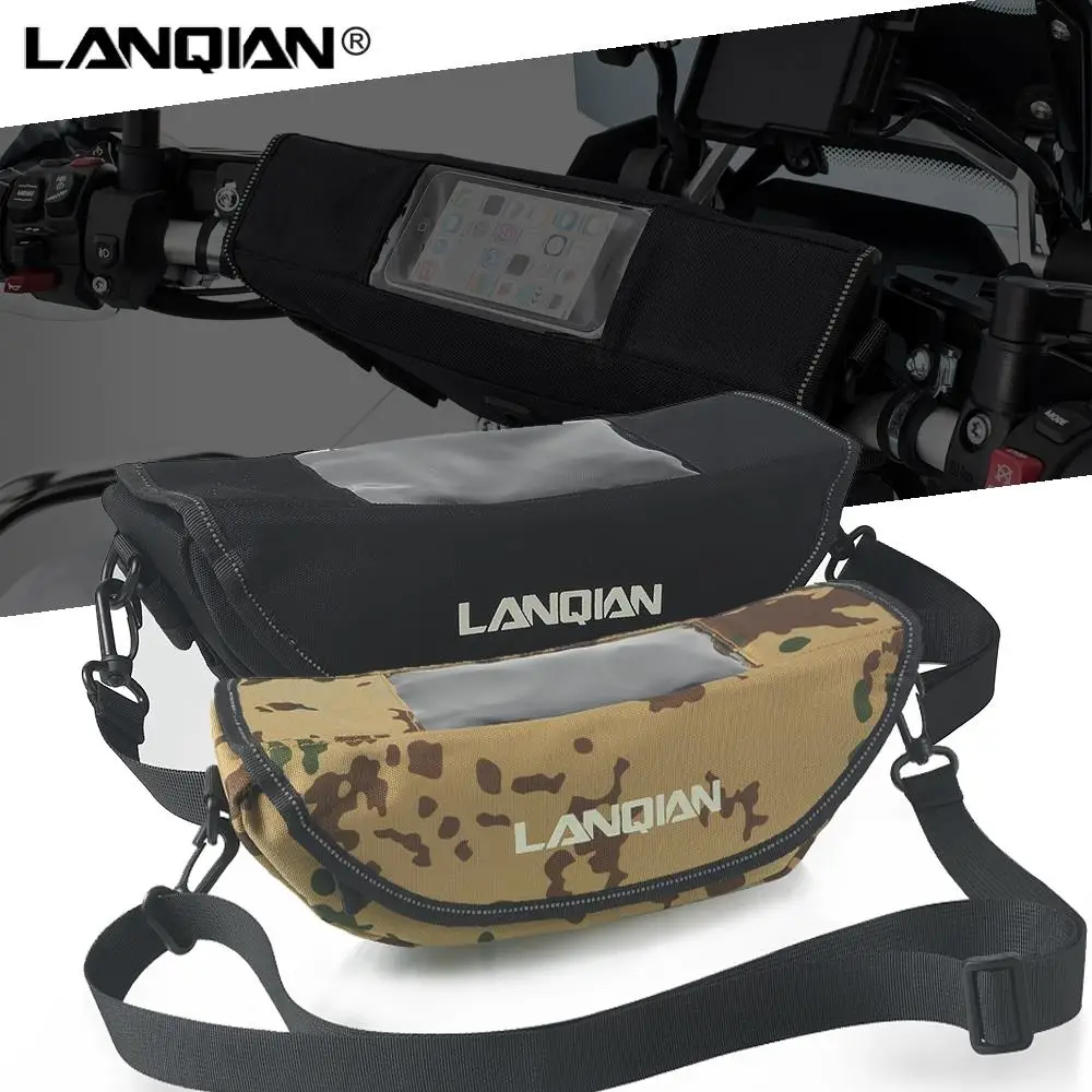 

LANQIAN Motorcycle Font Handlebar Tool Box Waterproof Travel Bag For BMW RnineT S1000R S1000XR R1250R R1250RX R1100GS R1150GS