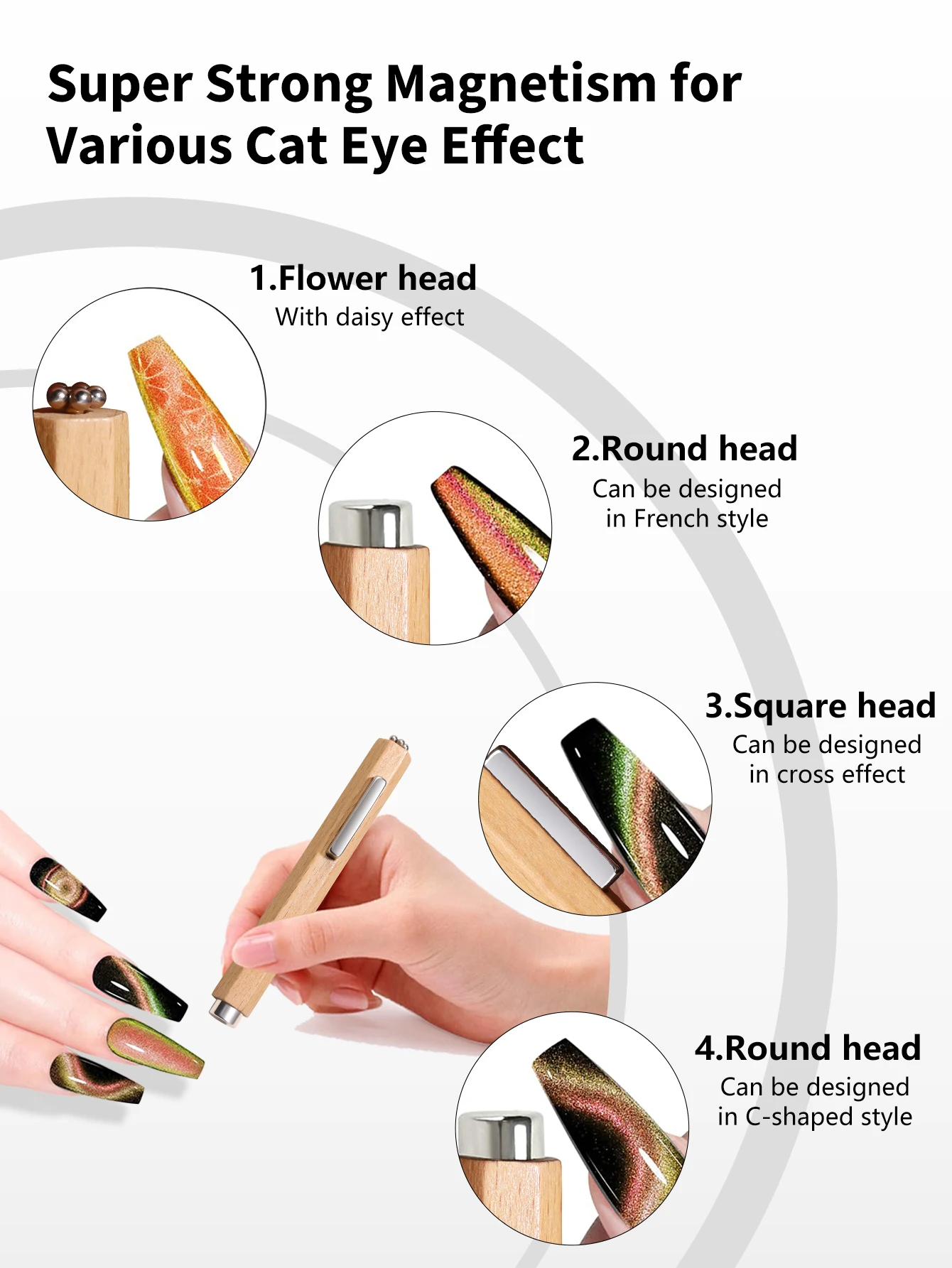 Aimant à ongles 3 en 1, aimant - Nail Art Mahogany Cat Eye avis et prix