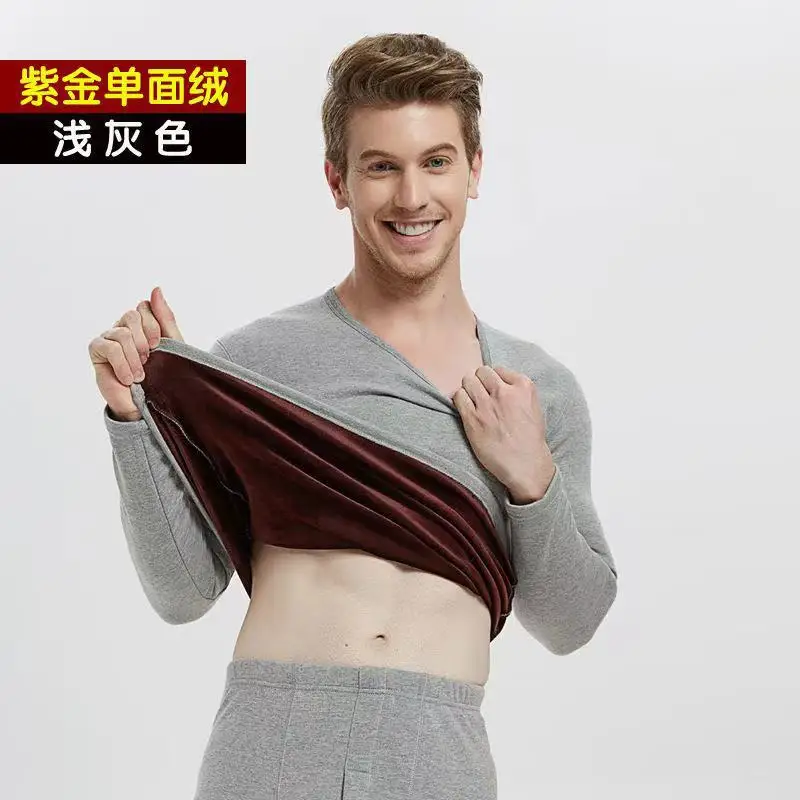 Winter Velvet Thick Thermal Underwear For Men Woman Winter Warm Casual Underwear O-neck Hight Stretch Long Johns Set Pajamas