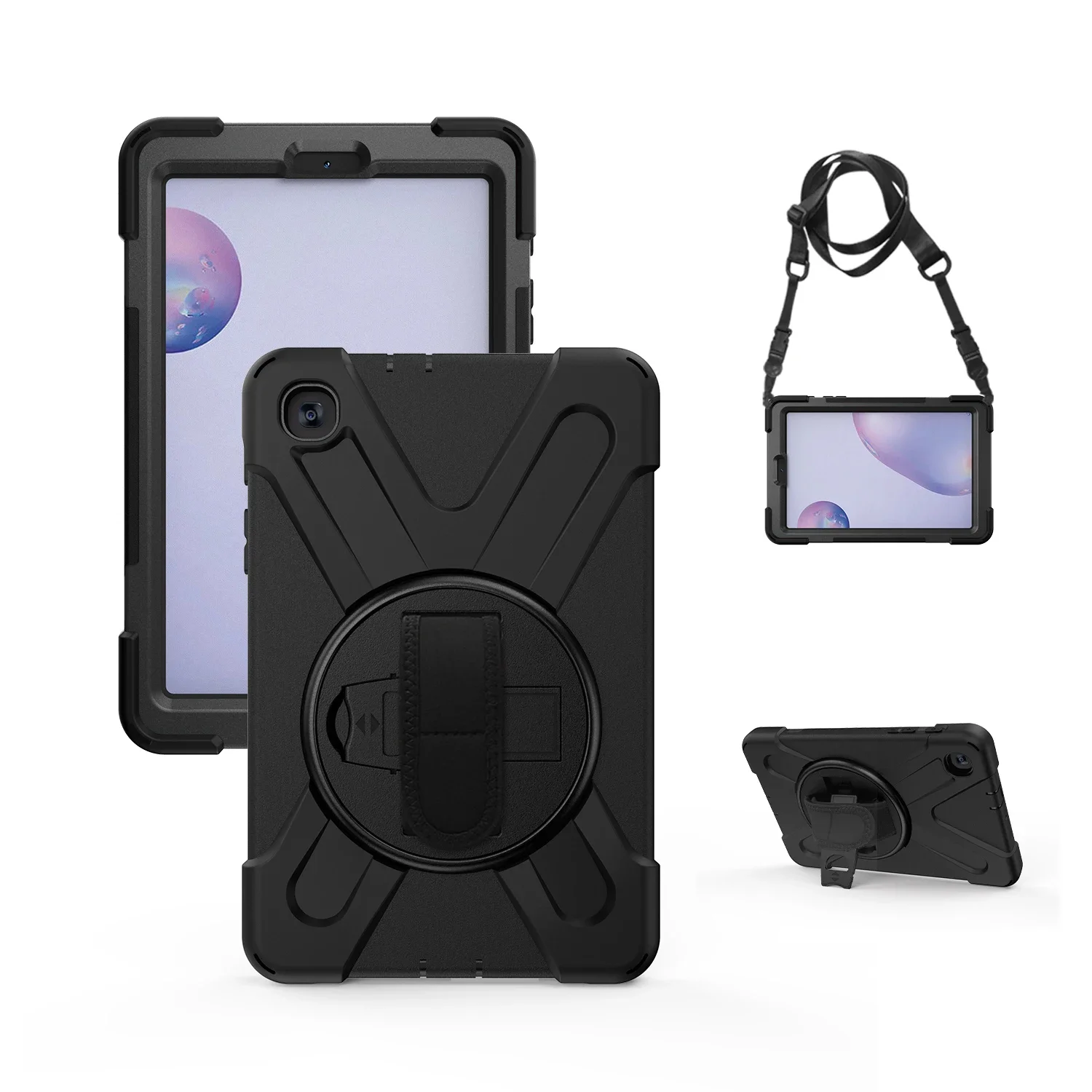 Shockproof Cover for Samsung Galaxy Tab A 8.4  2020, SM-T307U Case,Heavy Duty  with Hand Shoulder Strap Swivel Kickstand  funda