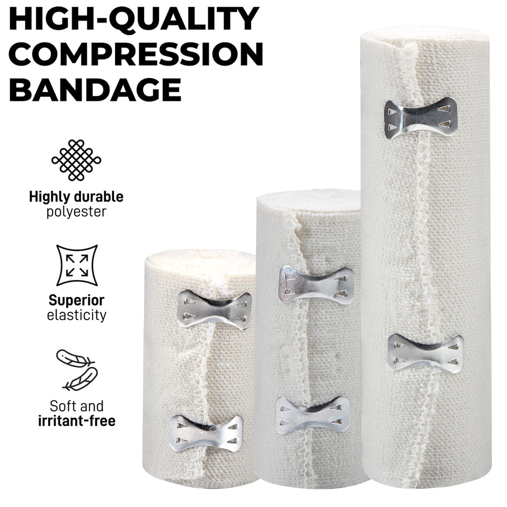 1 Roll Elastic Bandage Wrap,Stretch Compression Bandage Stretches up to 450cm for Sports, Sprains