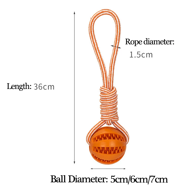 Dog Ball Toy with Rope Interactive Leaking Balls for Small Large Dogs Bite Resistant Chew Toys Puppy Training Pet Accessories