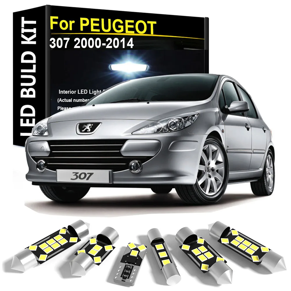 

Car Interior Light LED For PEUGEOT 307 Hatchback Saloon SW CC 2000-2004 2005 2006 2007 2008 2009 2010 2011 2012 2013 2014 Canbus