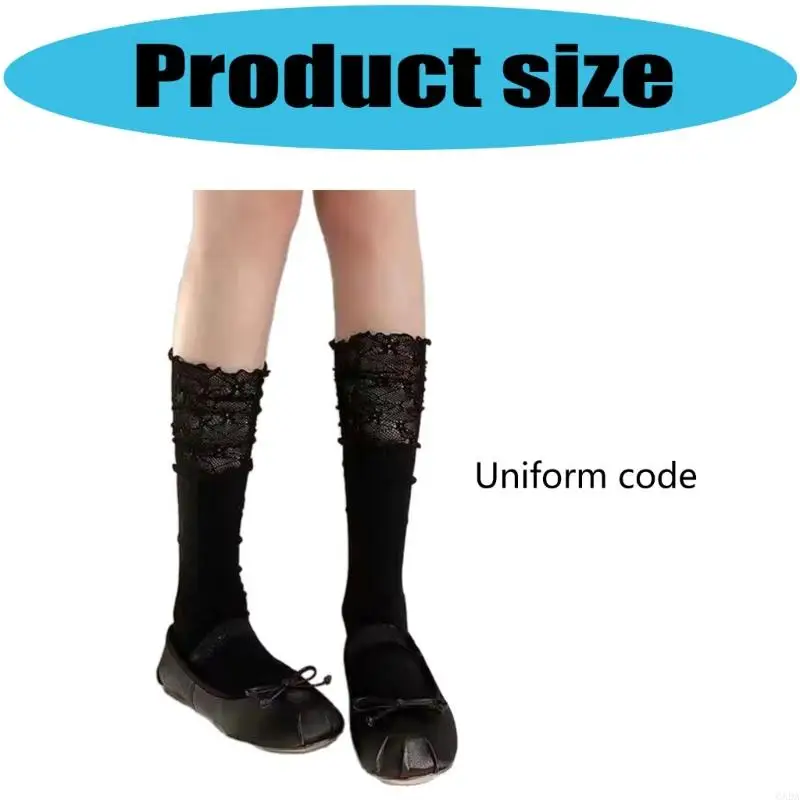 جوارب دائرية من الدانتيل متعددة الوظائف، ناعمة ومكدسة، نسيج بوليستر مقاوم للرائحة، مثالي للعمل والترفيه 6XDA
