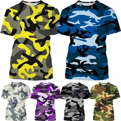 Casual 3D Printed Fashion Camouflage Style Men's Round Neck Short Sleeve Tops T Shirts Streetwear Cheap High Quality T-shirts