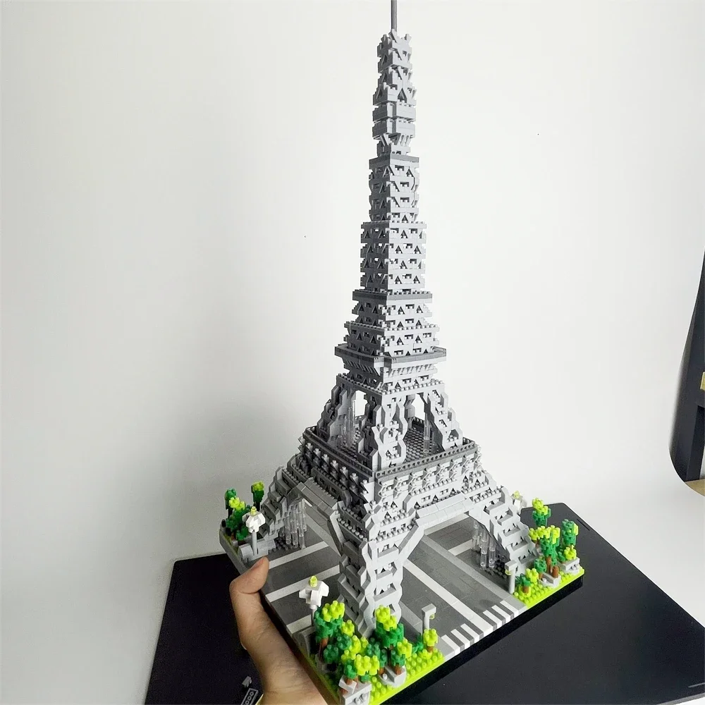 Paris Eiffel Tower Micro Mini Building Blocks Toy - Iconic Paris Landmark Educational Puzzle Assembly Kit for World Architecture