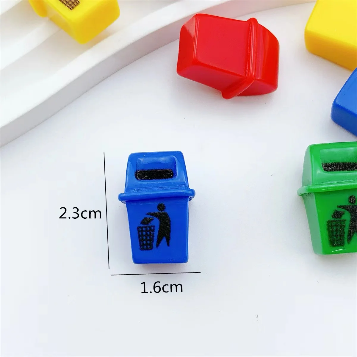 10pcs Colorful Simulated Mini Household Trash Cans Resin Charms Accessory Pendants Handmade  Jewelry DIY Earring Necklace