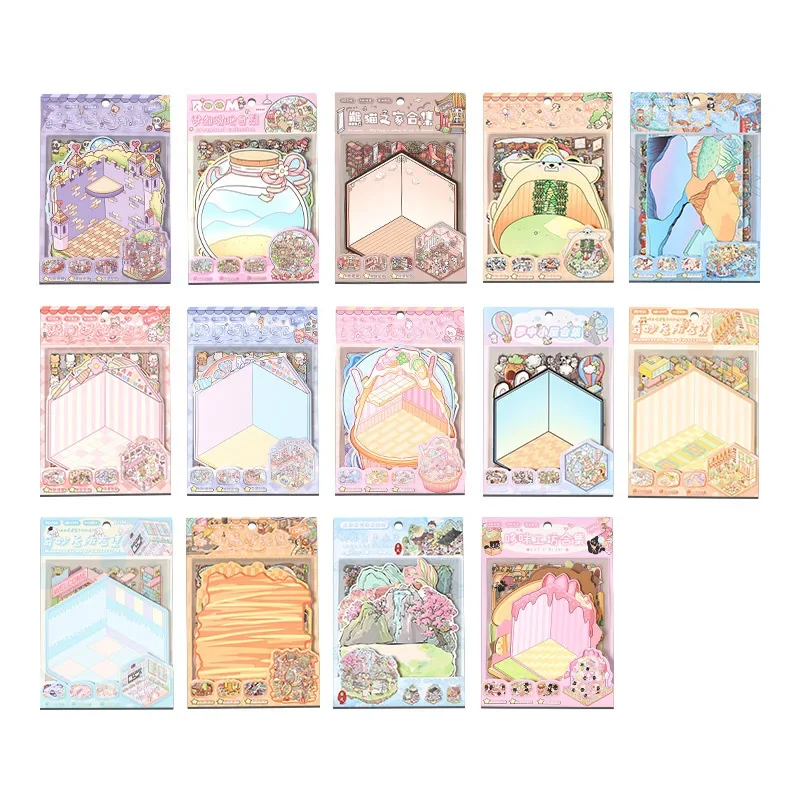 DIY ديكور اليدوية 3D التصميم الإبداعي المشهد ديكور مائي 4 قطعة/المجموعة لطيف الكرتون الحيوان المشهد غرفة تخطيط المشهد ملصق #5