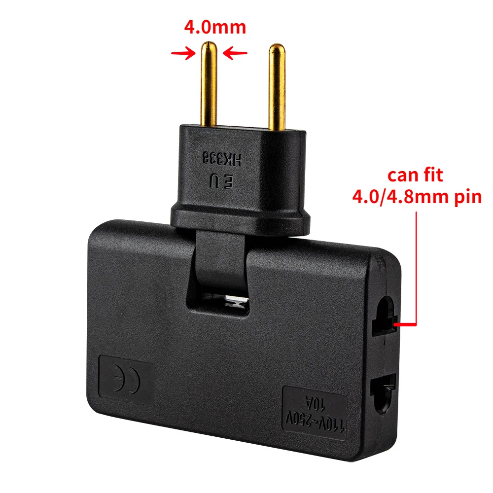 EU Extension Plug Electrical Adapter 3 In 1 Adaptor 180 Degree Rotation Adjustable For Mobile Phone Charging Converter Socket