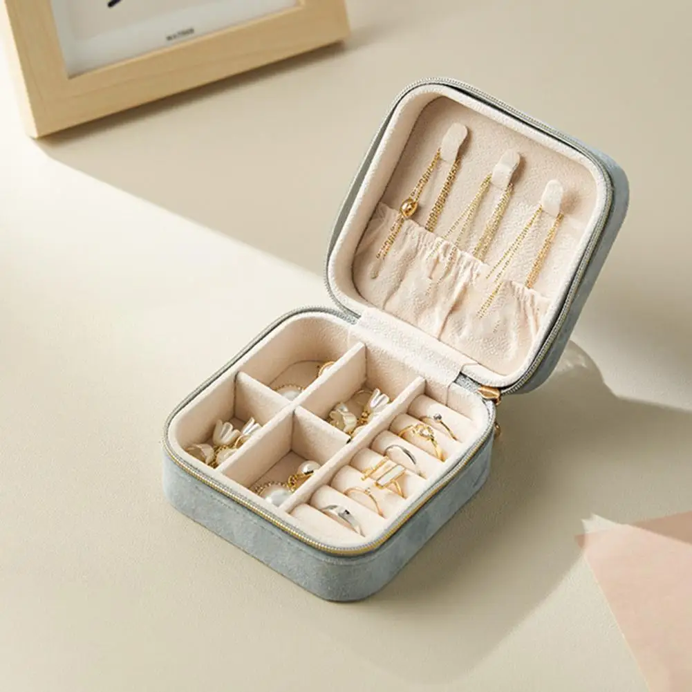 High-end Classified Jewelry Storage Holder Solid Color Jewelry Case Smooth Surface Jewelry Organizer Box Storage Tool