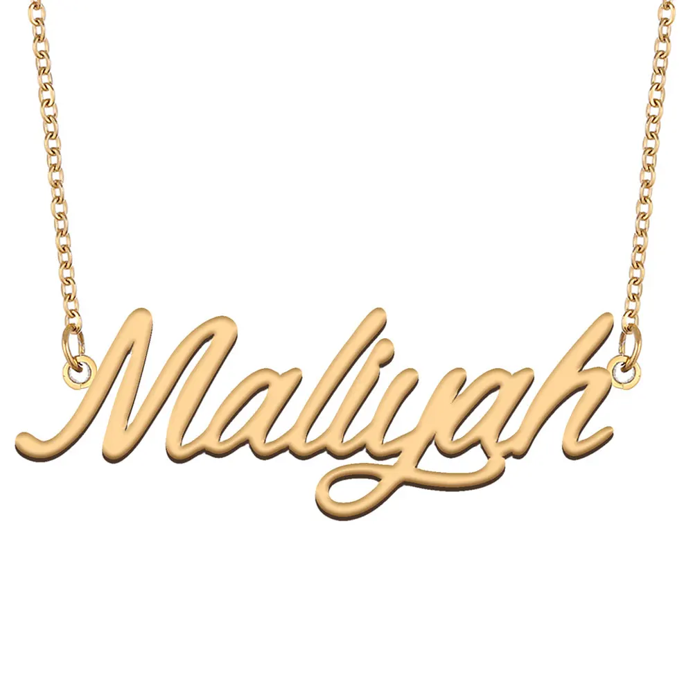 

Maliyah Name Necklace for Women Gold Color Nameplate Pendant Stainless Steel Jewelry Collares Para Mujer Letters Choker