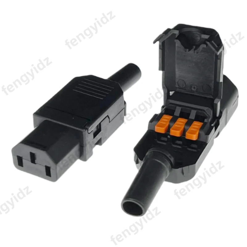 Откидная крышка IEC320 10A250V C13 C14, вилка питания, обжимной кабель питания, мужской и женский съемный разъем для проводки, разъем в сборе