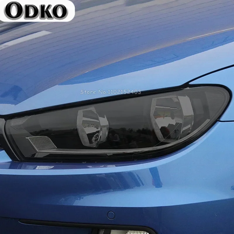 

2 Pcs Car Headlight Protective Film Restoration Transparent Black TPU Sticker For Volkswagen VW Scirocco 2008-2017 Accessories