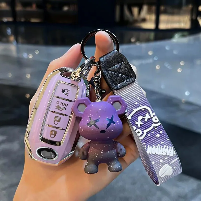 for Infiniti Q50 Q60 QX50 QX55 QX60 Q70L Remote Decoration Cover Key Case Fob Shell Keychain Ring Holder Interior Accessories view 6