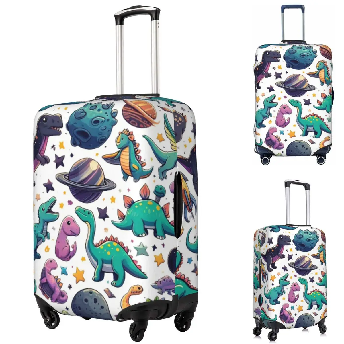 

Dinosaur Dinosaurs In Space Suitcase Cover Protection Elastic Travel Luggage Protector Covers for 18-32 Inch