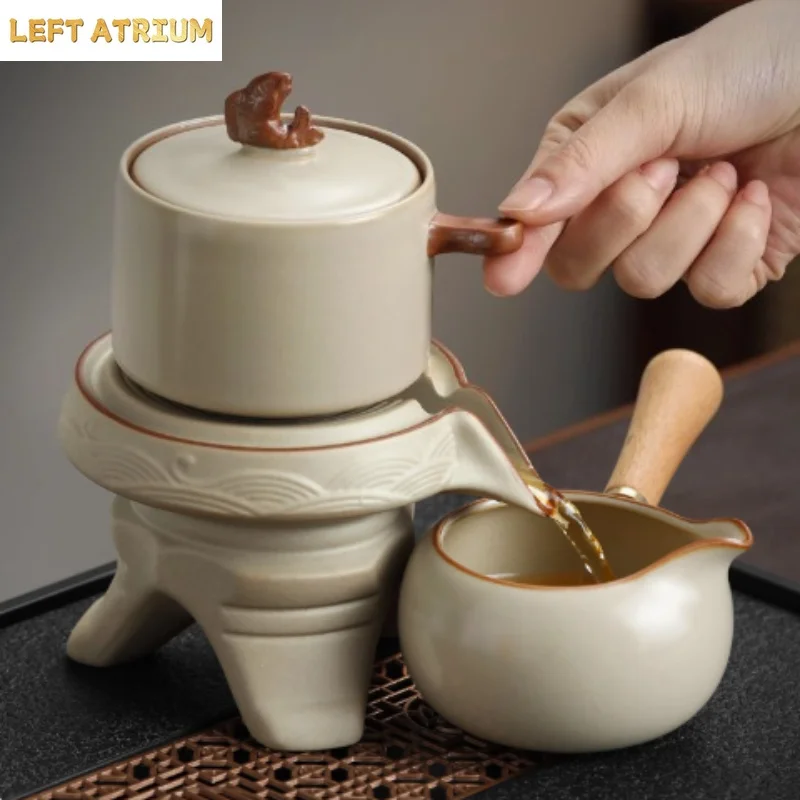 Lazy Man Automatic Tea Brewing Artifact 2025 New Tea Set Home Single Bubble Teapot Kung Fu Tea Cup Accessories Ru Kiln