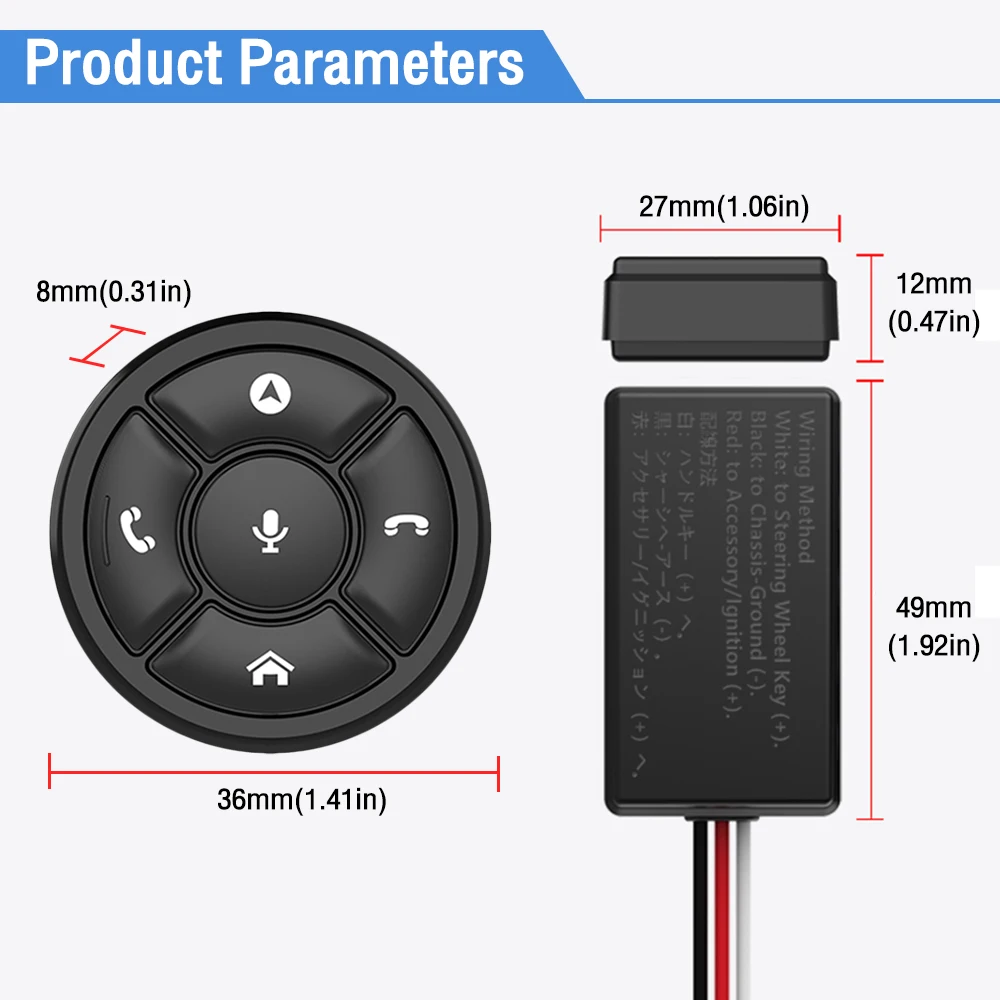 تحكم لاسلكي في عجلة القيادة 10 مفاتيح زر تحكم عجلة قيادة السيارة لراديو السيارة دي في دي بنظام تحديد المواقع ملاحة متعددة الوسائط