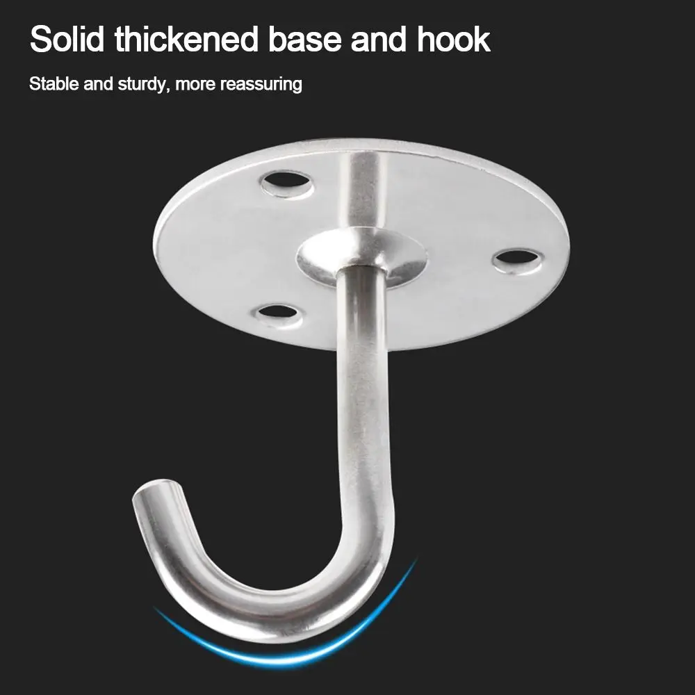 1Pcs New Pad Eye Wall Hook Plate Deck Stainless Steel Ceiling Mount Hanger Fixed U/J-Shaped Door Buckle for Fan Lamp