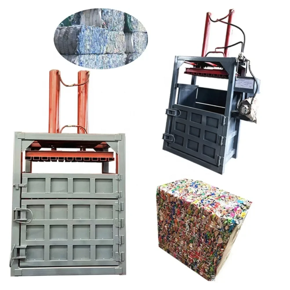 

Aluminum waste alfalfa rice husk bale pressing hay hydraulic baler waste cardboard compression
