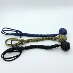 2pcs Outdoor EDC Self Defense Monkey Fist Rope Steel Ball Broke Window Personal Safety Keychain