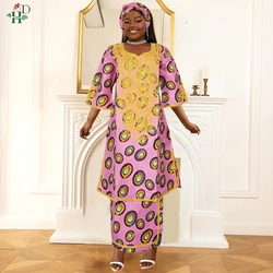 H&D African FOR Women Traditional Outfit Dashiki Wax Dresses Plus Size Embroidery Robe Party Evening Gown Turkey Africa Clothing