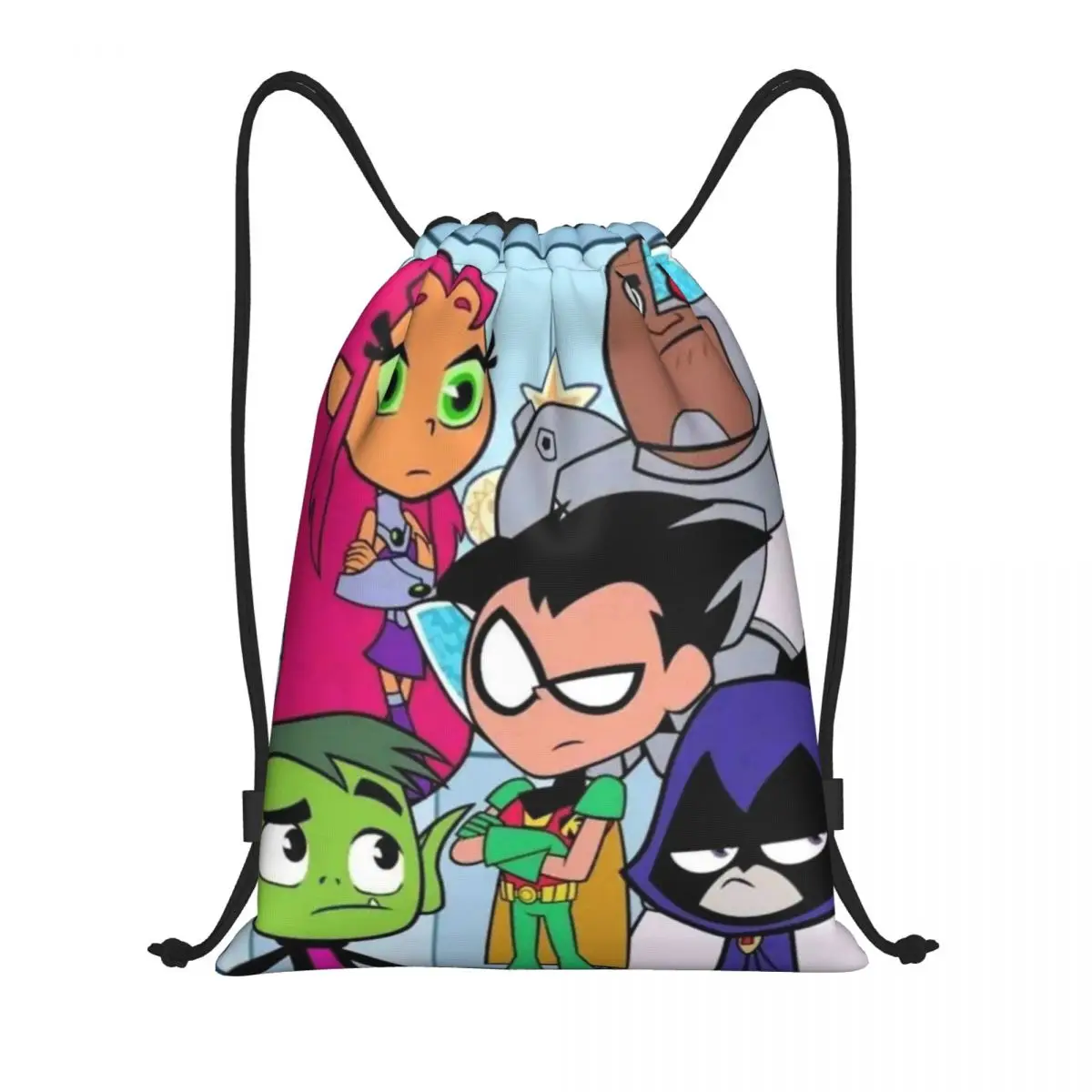 

Custom Teen Titans Picture Drawstring Pocket Backpack Men Women Lightweight Gym Sports Waterproof Backpack for Yoga