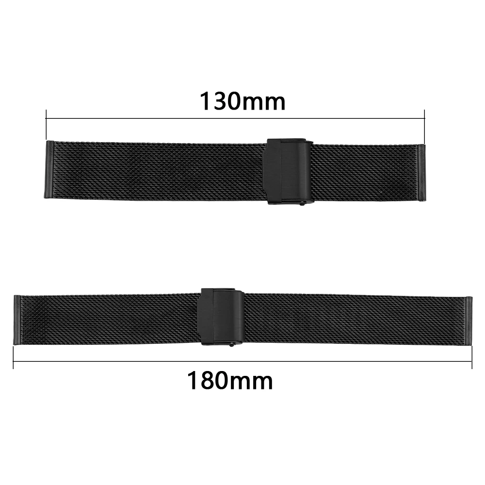 Stainless Steel Mesh Watch Strap Bracelet 16 18 20 22mm Unisex Replacement Band Diverse Colors Quick Release Watchbands