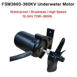 潜水艦ブラシレスモーター,12-24V,防水,水中プロペラ,FSM3660-360KV