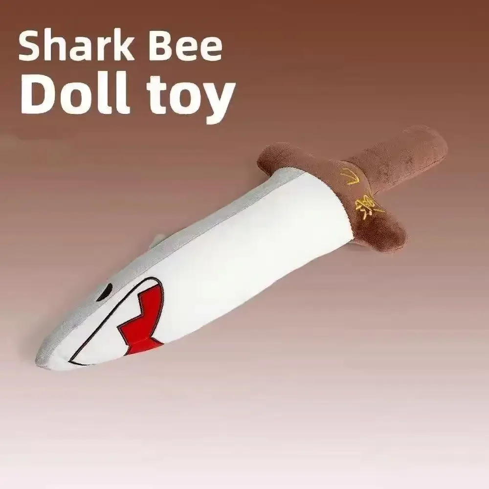

Игрушка-нож в виде акулы, шарак, пчела, сине-серая, декомпрессионная забавная милая плюшевая кукла, меч для кишечника, детский подарок, игрушка